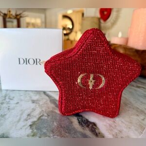 Dior Valentines RED STAR pouch! Gold hardware. Sealed zipper pull New in Box GWP